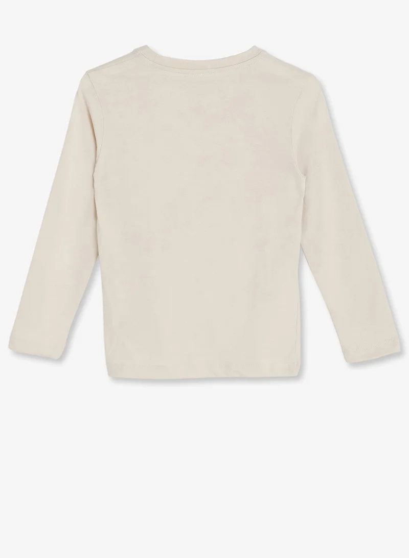 Calvin Klein Jeans Sandy Beige / Whitecap Grey 2 Pack Of Youth Logo T-Shirt for Men | Best Price UAE