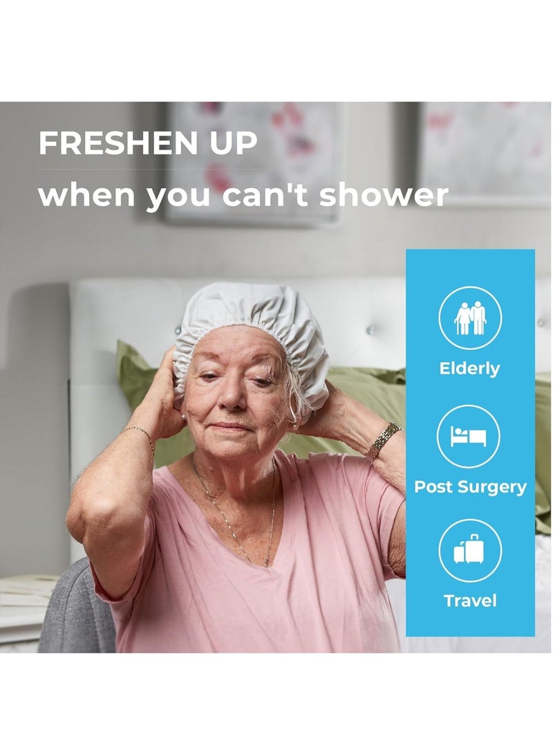 12 piece set - shampoo cap does not require rinsing, suitable for elderly and bedridden patients, postoperative and hospital accommodation, waterless shampoo and shower cap - Image 1