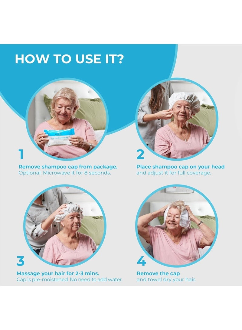 12 piece set - shampoo cap does not require rinsing, suitable for elderly and bedridden patients, postoperative and hospital accommodation, waterless shampoo and shower cap - Image 3
