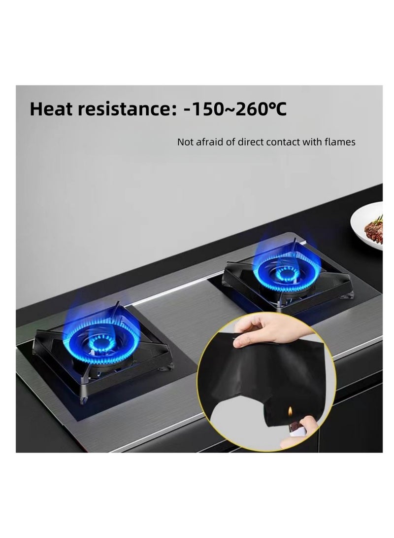 NOVOLAN 27x27cm Stove Top Protector Mats - High-Temperature Resistant -150~260℃ Glass Fiber Nano Non-Stick Coated Stove Clean & Protection Pads - Oil-Proof Kitchen Stove Covers 12-Pack (silver) - Image 4