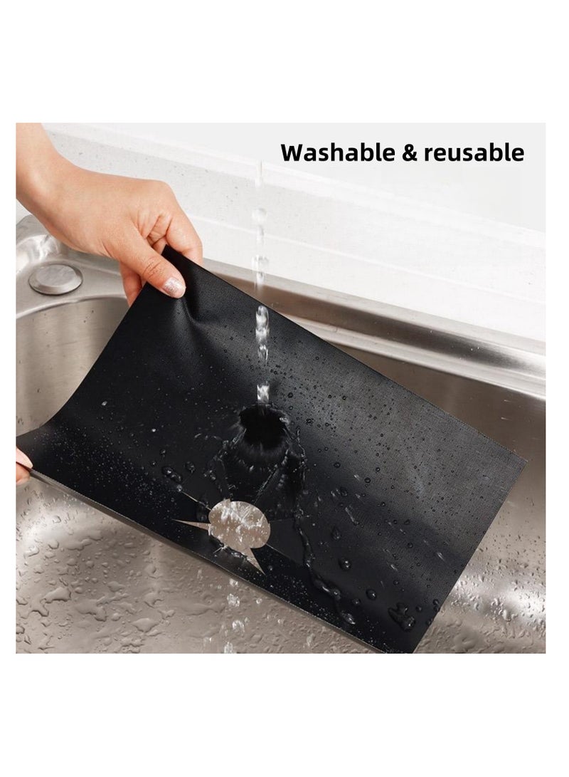NOVOLAN 27x27cm Stove Top Protector Mats - High-Temperature Resistant -150~260℃ Glass Fiber Nano Non-Stick Coated Stove Clean & Protection Pads - Oil-Proof Kitchen Stove Covers 12-Pack (silver) - Image 5