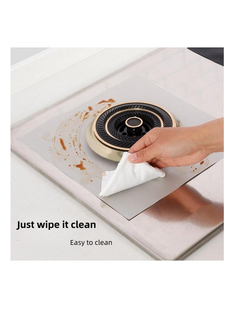 NOVOLAN 27x27cm Stove Top Protector Mats - High-Temperature Resistant -150~260℃ Glass Fiber Nano Non-Stick Coated Stove Clean & Protection Pads - Oil-Proof Kitchen Stove Covers 12-Pack (silver) - Image 3