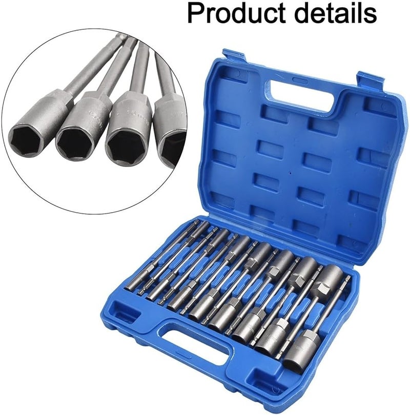 15 قطعة مجموعة مفتاح ربط سداسي عميق 150 مم من 5.5 مم إلى 19 مم مقياس متر لسائق تأثير مثقاب كهربائي - Image 4