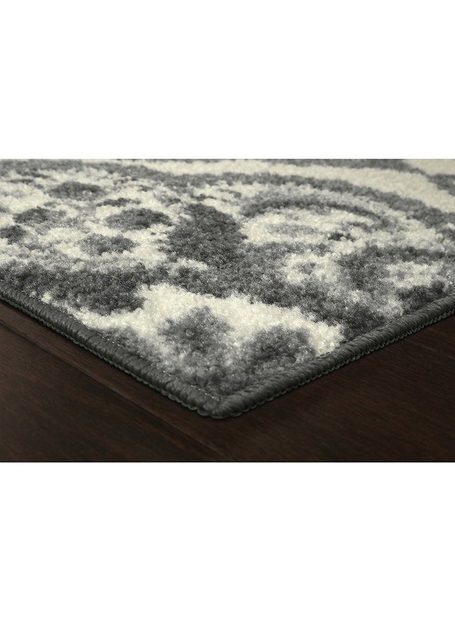 Maples Rugs Vivian Medallion Kitchen Rugs Non Skid Accent Area Carpet [Made in USA], 2'6 x 3'10, Grey - Image 2
