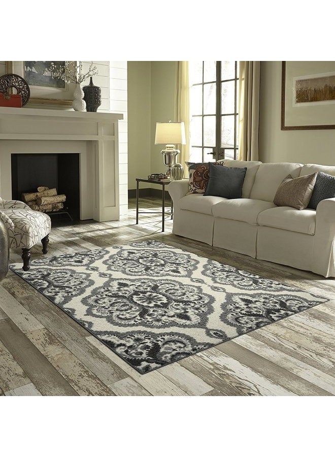 Maples Rugs Vivian Medallion Kitchen Rugs Non Skid Accent Area Carpet [Made in USA], 2'6 x 3'10, Grey - Image 3