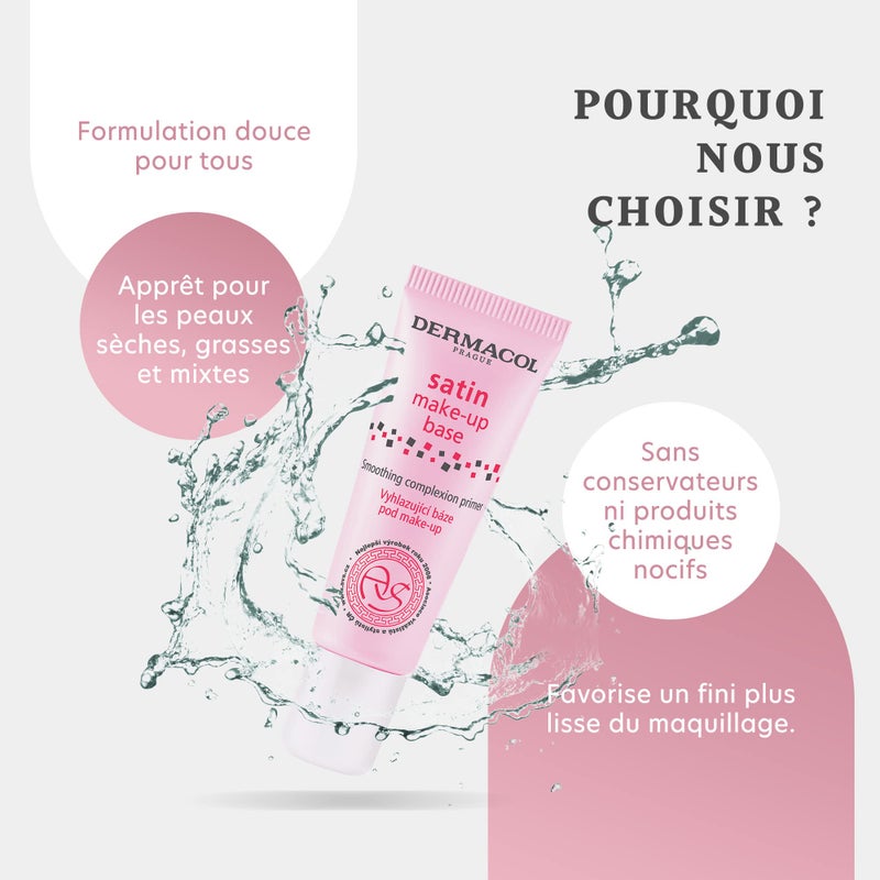 Dermacol - Satin Makeup Base, Matte Face Primer for Wrinkles and Pores, Transparent Makeup Primer for Oily Skin & Dry and Combination Skin, Easy to Blend Pore Filling Primer, No Preservatives, 10 mL - Image 5