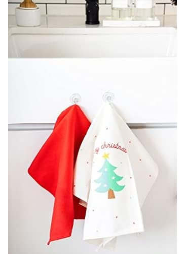 pearhead Pearhead Christmas Holiday Tea Towel Set Seasonal Kitchen Towel Set Hostess Gift Holiday Home Decor Christmas Tree Dish Towels  - Image 3