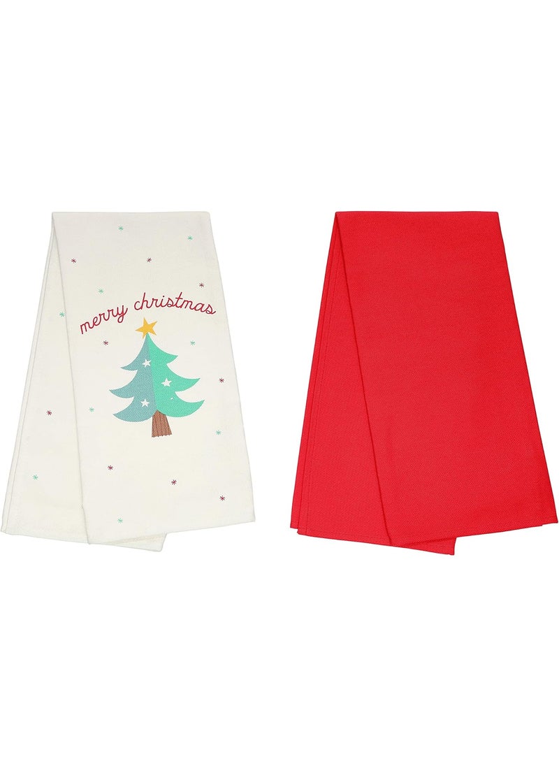 pearhead Pearhead Christmas Holiday Tea Towel Set Seasonal Kitchen Towel Set Hostess Gift Holiday Home Decor Christmas Tree Dish Towels  - Image 1
