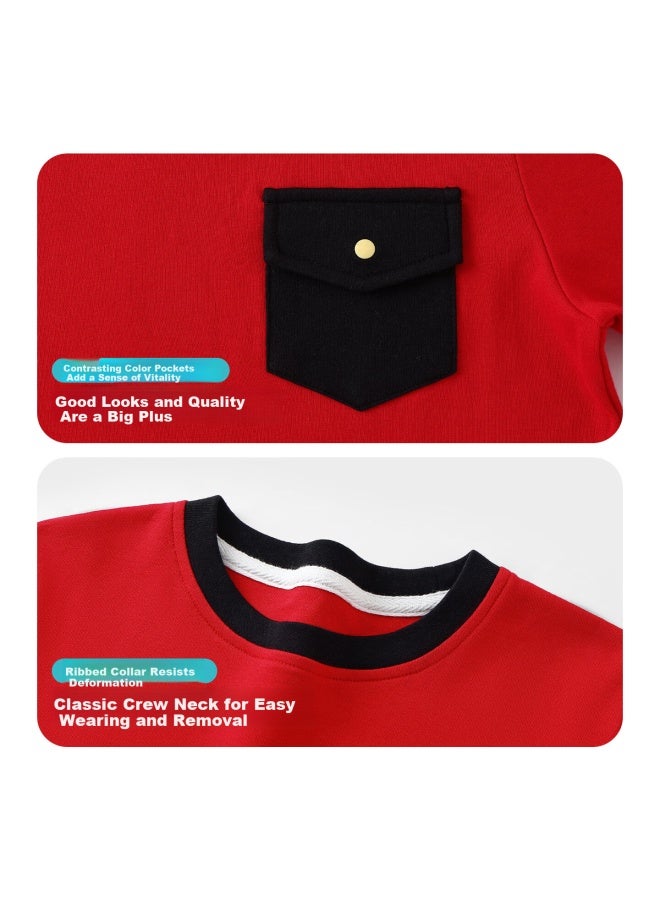 Marcolor Spring Pure Cotton Long Sleeve Crew Neck Baby Toddler T-shirt Uni Comfortable Top Royal Blue Size 80 - Image 3