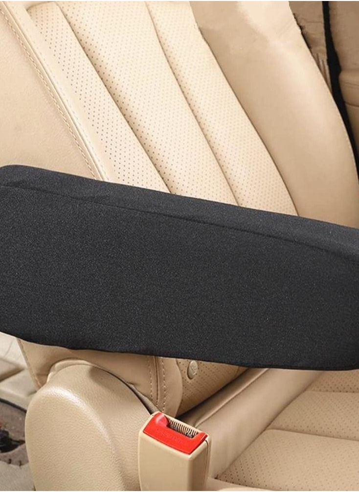 Generic Automotive Black Cloth Fabric Armrest Covers for Cars,Trucks, SUVs, and Vans (Black)  - Image 2