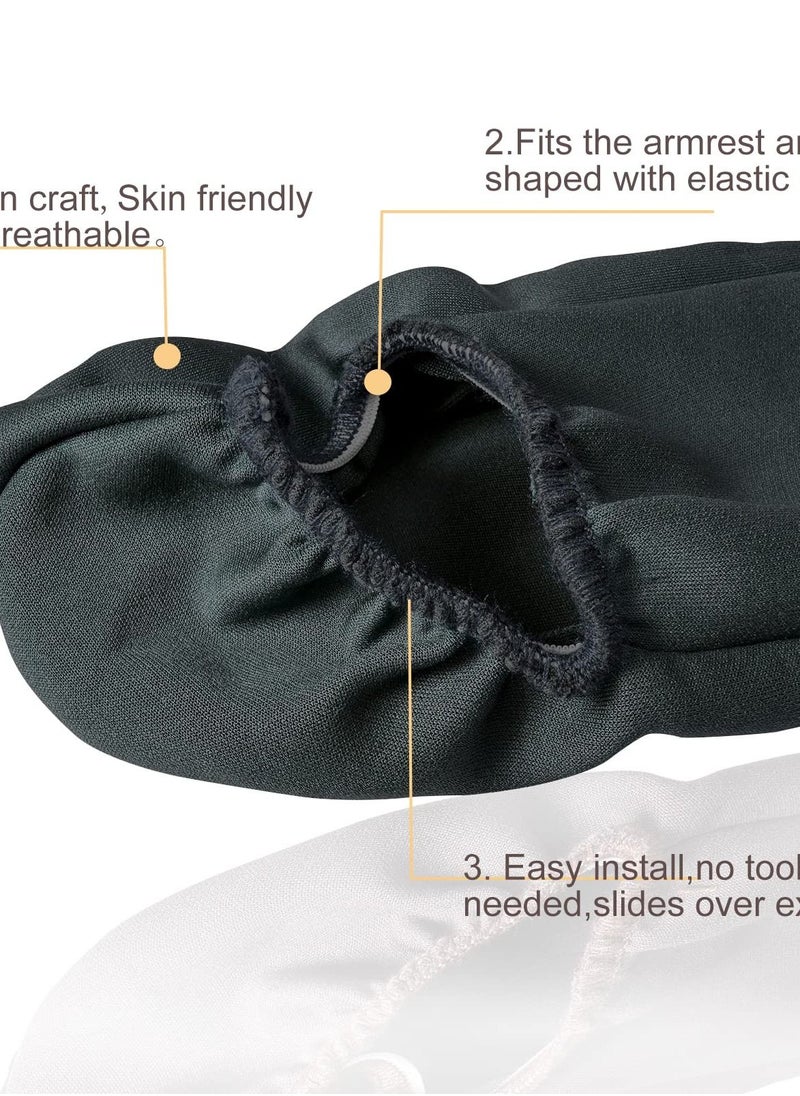 Generic Automotive Black Cloth Fabric Armrest Covers for Cars,Trucks, SUVs, and Vans (Black)  - Image 3