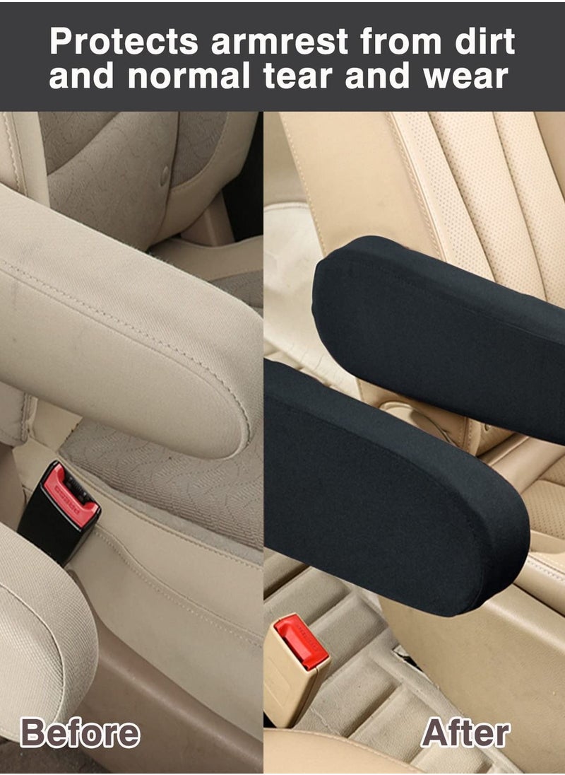 Generic Automotive Black Cloth Fabric Armrest Covers for Cars,Trucks, SUVs, and Vans (Black)  - Image 5