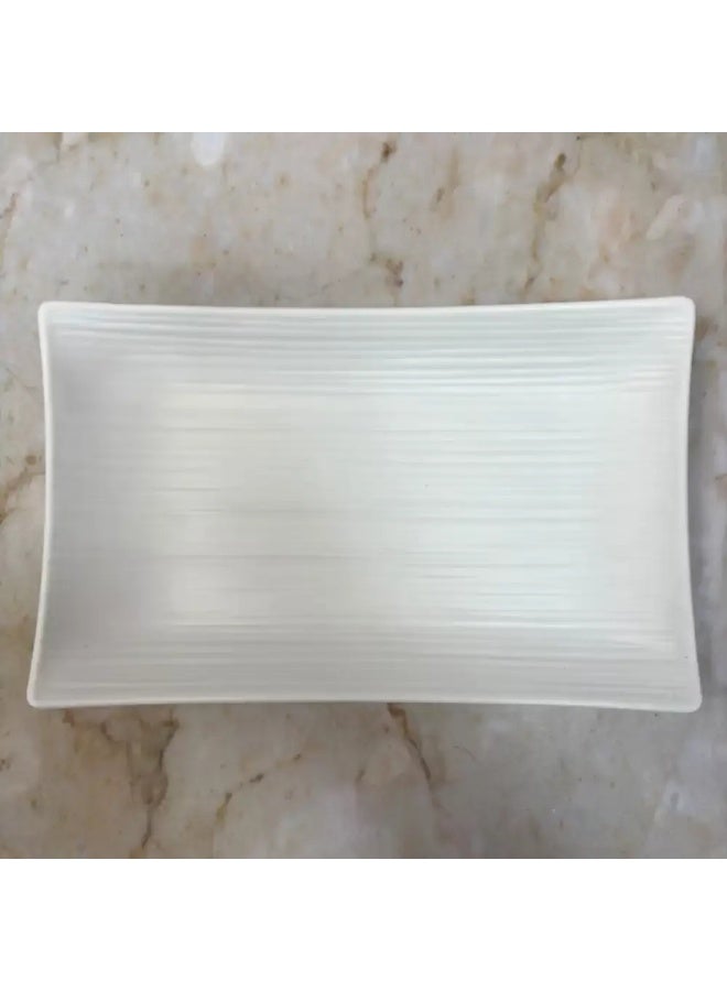 Dynasty' Melamine Italy Designed 8 Inch Matt Finish Medium Tray- White - Image 2
