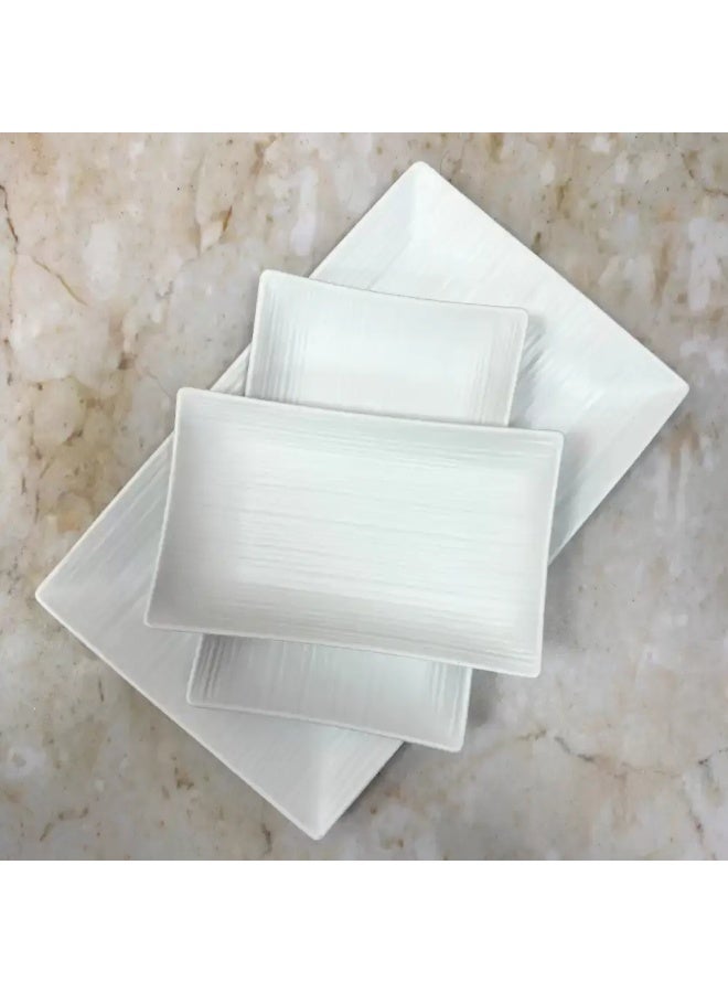 Dynasty' Melamine Italy Designed 8 Inch Matt Finish Medium Tray- White - Image 3