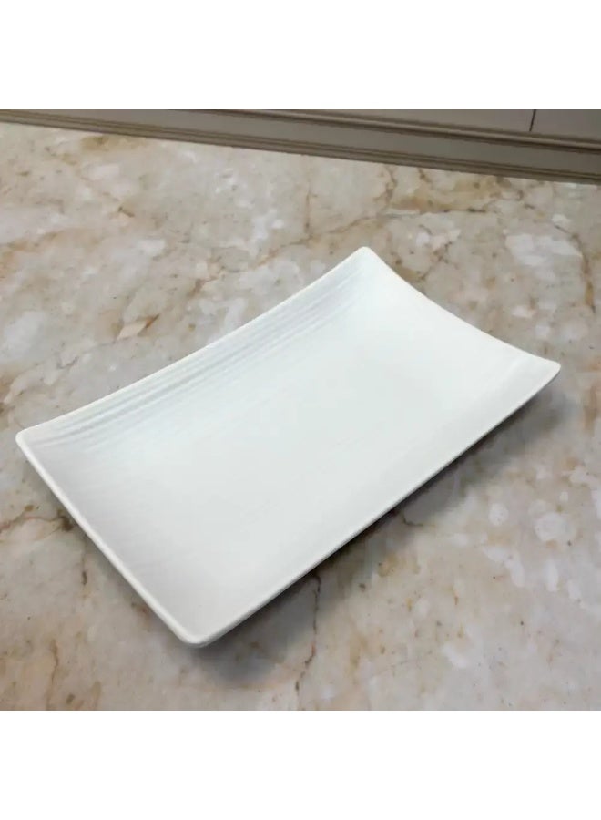 Dynasty' Melamine Italy Designed 8 Inch Matt Finish Medium Tray- White - Image 1