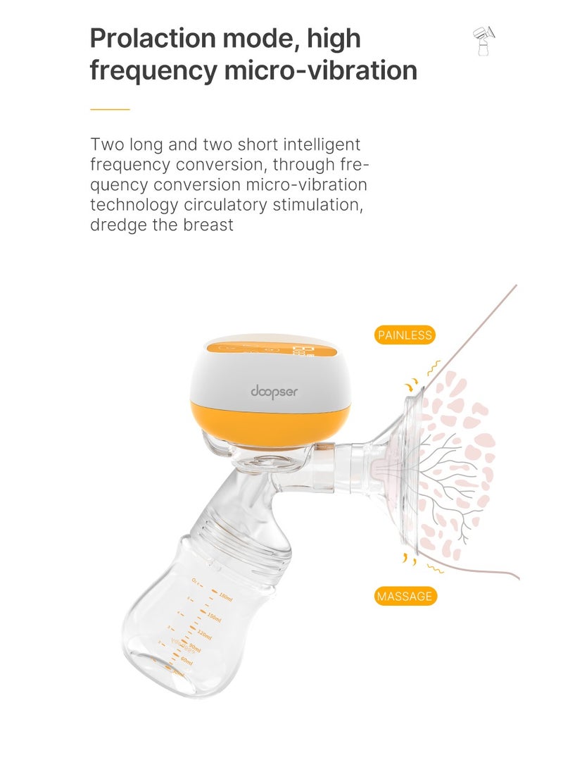 Doopser - All-In-One Wireless Electric Breast Pump, Compact, Portable, USB Rechargeable with Memory Function, 3 modes and 9 levels,150mL - Image 1