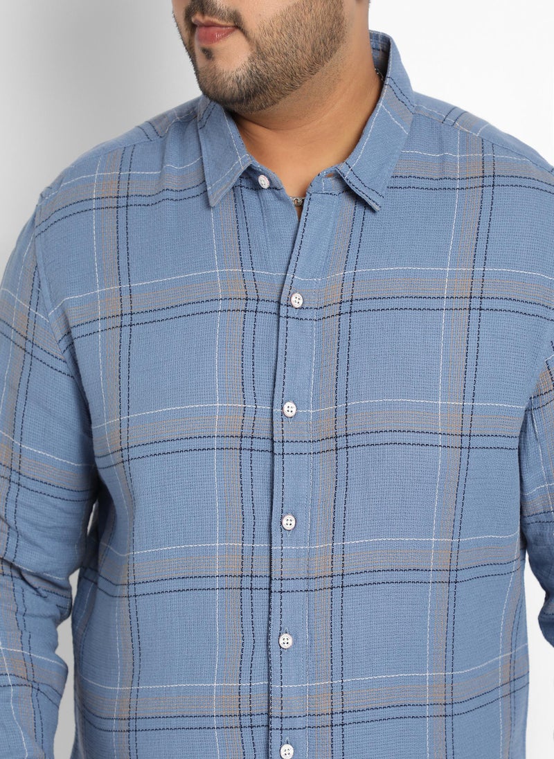 Men's Icy Blue Tartan Plaid Shirt - pzsku/ZA549CA5E61593DACD4D2Z/45/_/1731923884/2dfa60bd-3610-42de-a45a-7fb9b5a99828