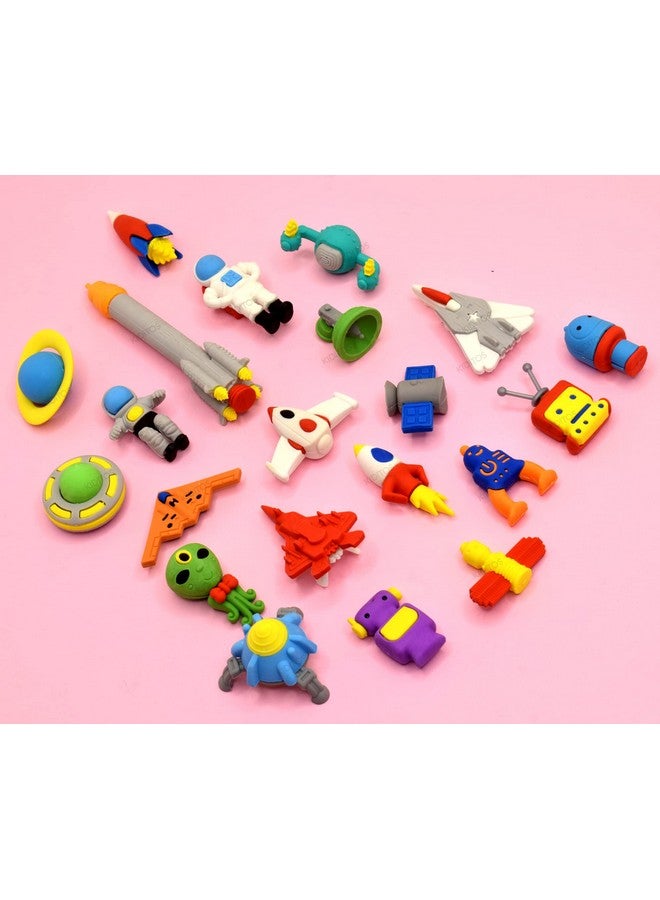 كيديتوس مجموعة ممحاة كيديتو من 21 لعبة مستكشف الفضاء للأطفال، مجموعة ممحاة أنيقة للأطفال، مجموعة أدوات مكتبية مدرسية، هدية عيد ميلاد، متعددة الألوان - Image 5