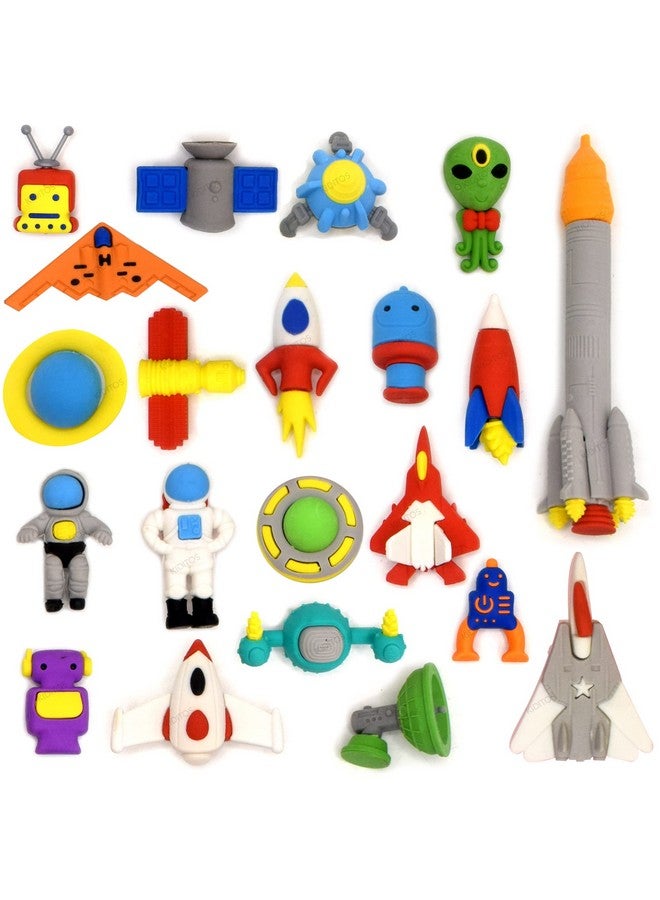 كيديتوس مجموعة ممحاة كيديتو من 21 لعبة مستكشف الفضاء للأطفال، مجموعة ممحاة أنيقة للأطفال، مجموعة أدوات مكتبية مدرسية، هدية عيد ميلاد، متعددة الألوان - Image 2