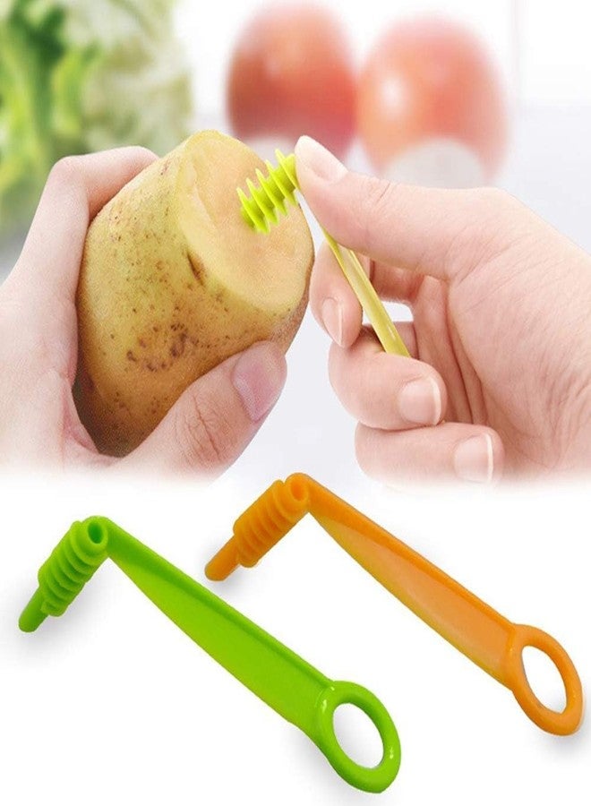 baolaili Green Spiral Slicer Portable Cucumber Potato Carrot Slicer Cutter Manual Kitchen Gadgets Plastic Garnishing Tool Fruit Vegetable Kitchen Tool - Image 3