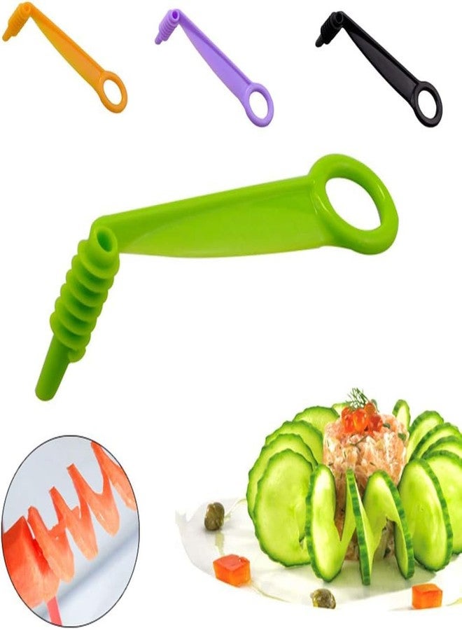 baolaili Green Spiral Slicer Portable Cucumber Potato Carrot Slicer Cutter Manual Kitchen Gadgets Plastic Garnishing Tool Fruit Vegetable Kitchen Tool - Image 2