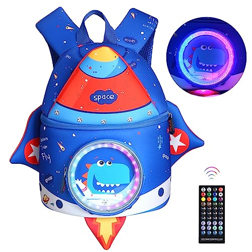 yisibo Led Lights Dinosaur Backpack Waterproof Toddler Backpack Kindergarten Preschool Schoolbag for Kids Baby Boys Girls… - Image 1