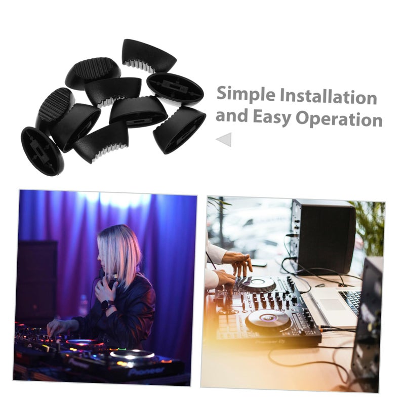 10Pcs Black Plastic Console Mixer Slider Knobs 4MM Audio Equipment Replacement Push Pull Caps - Image 4