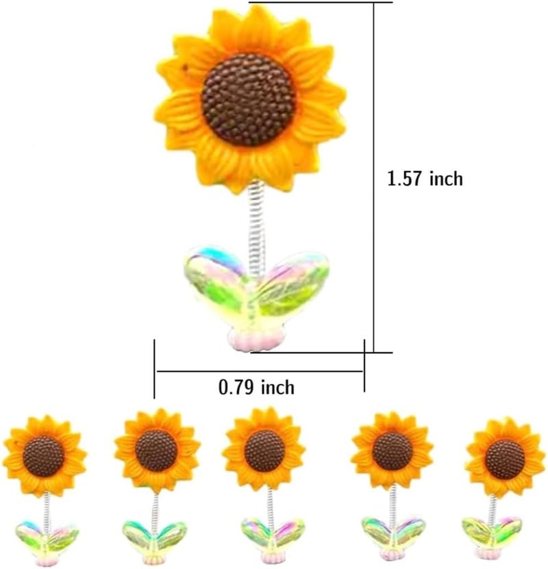 VRB Dec 10 pcs of Sunflower for Car Dashboard Decoration Items/car Decor Accessories for Dashboard,Miniature Toys,Car Dashboar,Decoration Accessories,etc. (10 Pcs Cute Swinging Sunflower) All choice modern design - Image 2