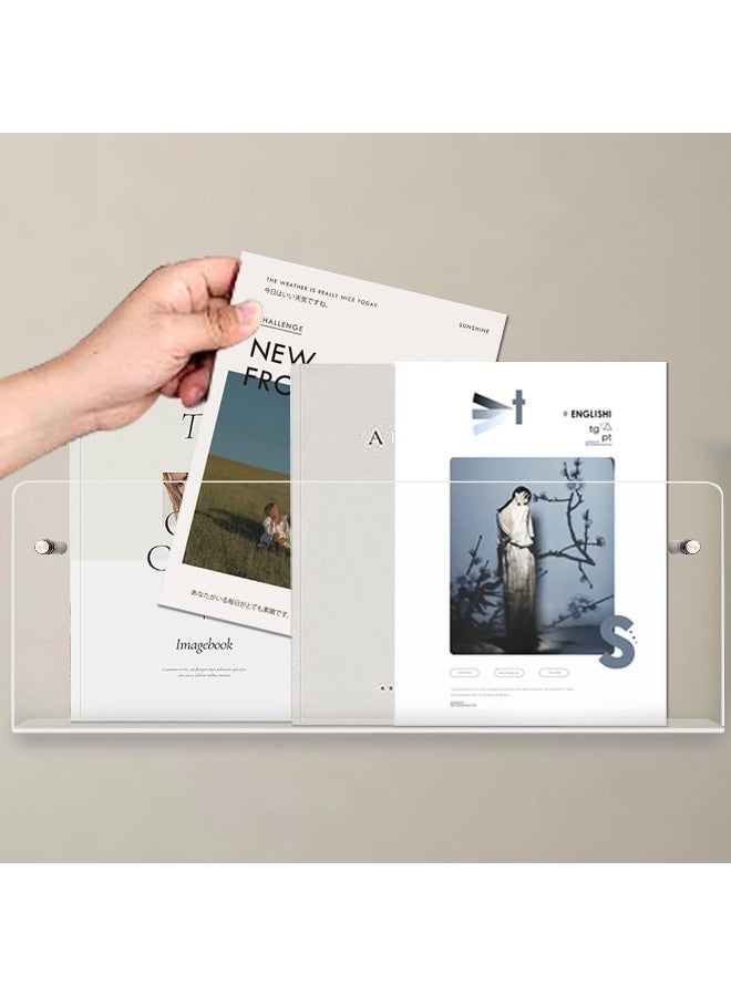 TPGP Acrylic Brochure Holder Wall Mount 2Packs Clear Hanging Magazine Rack - Image 3