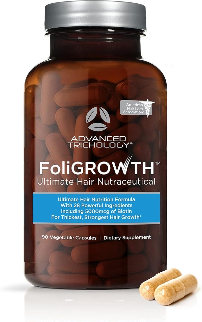 Advanced Trichology FoliGROWTH Hair Growth Supplement for Thicker Fuller Hair  Approved by the American Hair Loss Association Revitalize Thinning Hair Backed by 20 Years of Experience in Hair Loss