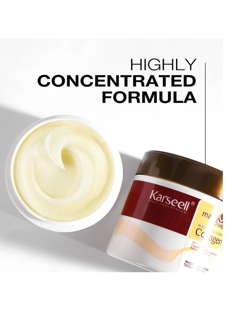 كارسيل مجموعة كارسيل للعناية بالشعر التالف والجاف: ماسك الكولاجين 500 مل وسيروم زيت الأرغان 50 مل - Image 5