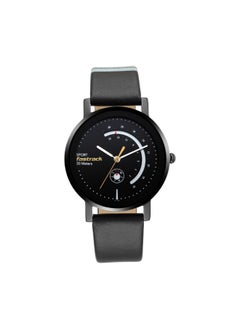 fastrack Wear Your Look with Black Dial Leather Watch, Black, strap  - Image 1