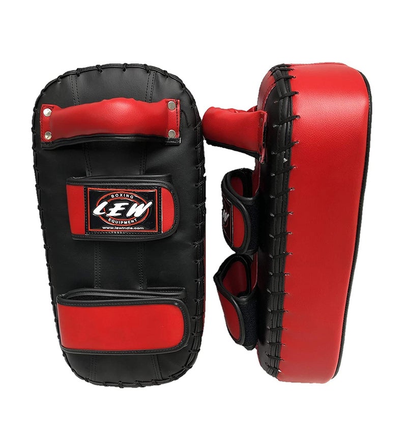 LEW Muay Thai | MMA/Kickboxing/Boxing | Training Synthetic Leather Straight Red/Black Single Piece Focus Pads - Image 2