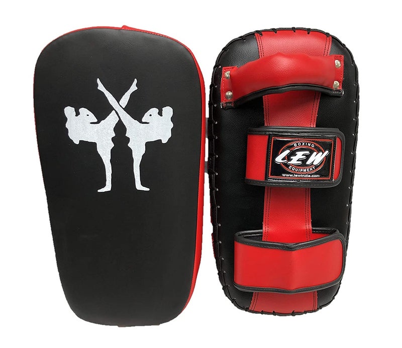 LEW Muay Thai | MMA/Kickboxing/Boxing | Training Synthetic Leather Straight Red/Black Single Piece Focus Pads - Image 1
