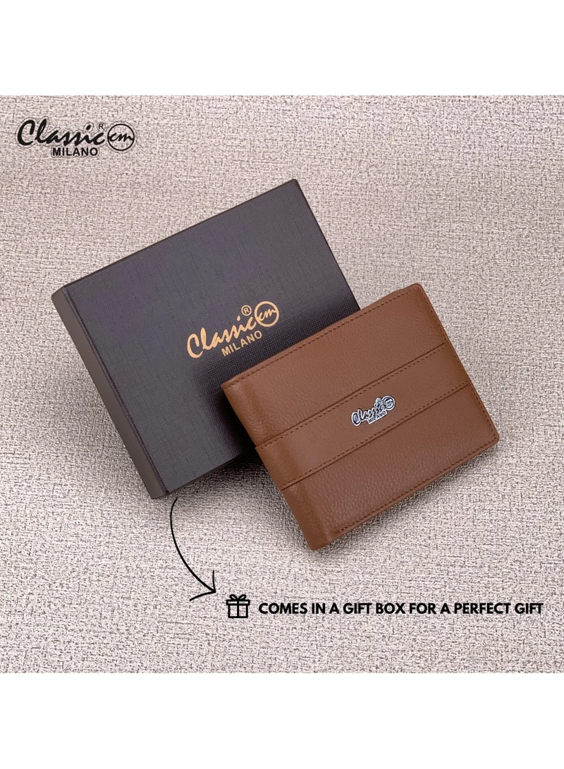 Classic Milano Tan (CNH-8) Classic Milano Genuine Leather Wallet for Men – Slim Bifold Men’s Wallet with RFID Blocking, Multiple Card Slots – Stylish Mens Purse Wallets Gift for Husband, Father for Men | Best Price UAE