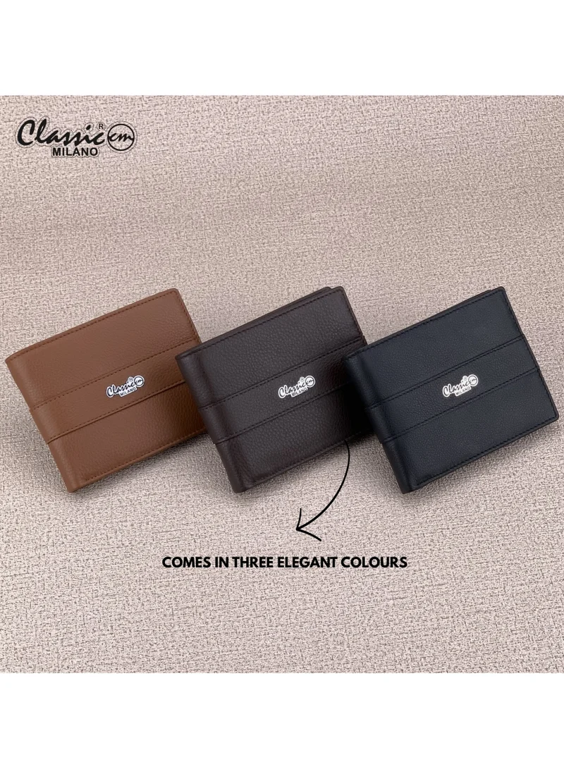 Classic Milano Tan (CNH-8) Classic Milano Genuine Leather Wallet for Men – Slim Bifold Men’s Wallet with RFID Blocking, Multiple Card Slots – Stylish Mens Purse Wallets Gift for Husband, Father for Men | Best Price UAE