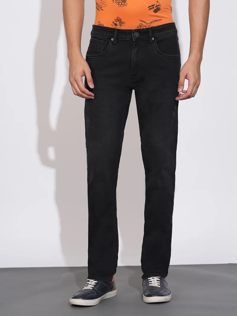 Men Regular Fit Mid-Rise Mildly Distressed Light Fade Jeans