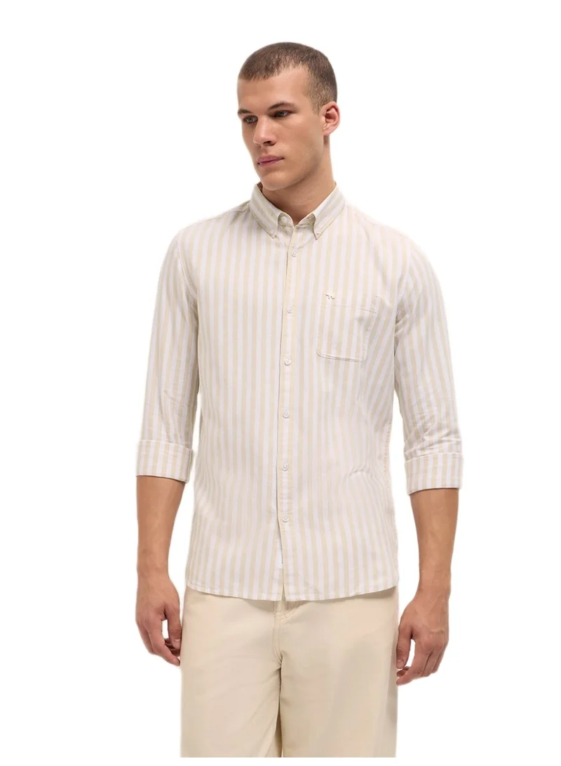 ذا بير هاوس قميص رجالي للمكتب والمناسبات الكاجوال والحفلات بأكمام طويلة مريحة وياقة كلاسيكية وإغلاق بأزرار ومظهر أنيق متعدد الاستخدامات