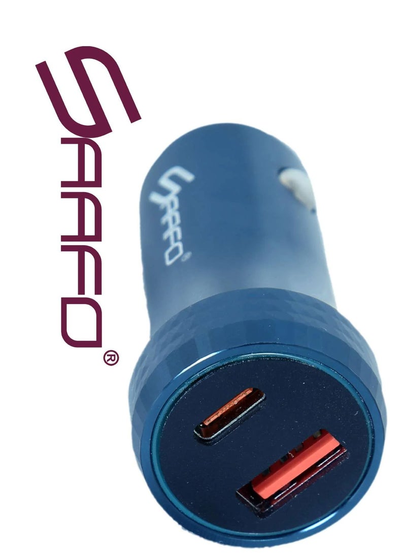 SAAFO Fast PD Car Charger (45W Output) Quick Charge 3.0