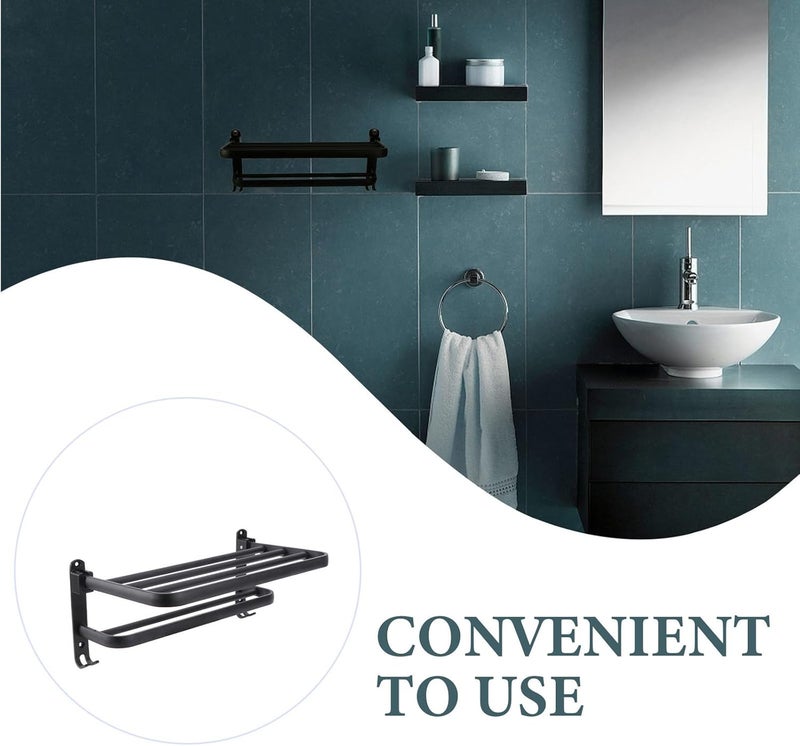 Globally engineered build Aviation Aluminum Wall-Mounted Towel Rack Organizer 40cm Black Space Aluminum Bathroom Storage Rack with No-Drill Installation for Bath Towels Precision processed material Individual group scene compatible Trendy widespread design Liquid tight joint Multi-category warehouse equip Field test upgraded craftsmanship Riyadh Jeddah Dammam ship KSA market compliant quality Low maintenance Month-round consistent deliver Stain resistant Space saving Cost saving design picks Light precision processed material Slow wear optimized quality All territory compatible build Safe silicone build Stable domestic stock High precision lightweight material Multi-color available build Repeated use trusted quality Budget friendly premium quality Narrow & wide space compatible Flat working surface - Image 3