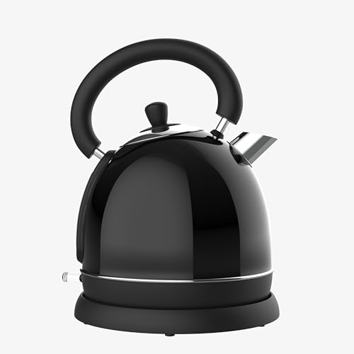 CULINARY CHEF Retro Electric Hot Water Kettle with Speed Boil Tech, Bpa-Free, 1.8, Stainless Steel, Black - Image 2
