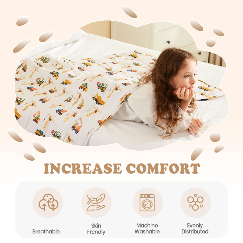 HOSUKKO Weighted Blanket - 5 lbs Engineering Vehicles Heavy Blanket - Breathable Blanket(36 * 48 inches, 5 lbs) - Image 4