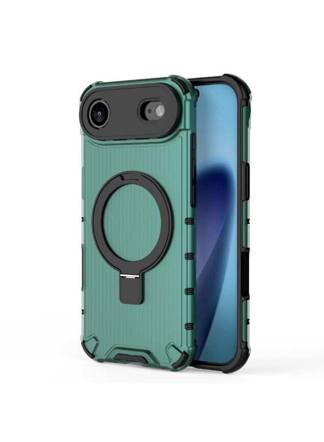 general Corrugated Case For iPhone 17 Air Magnetic Shockproof Phone Metal Bracket Holder Protective Cover - Image 3