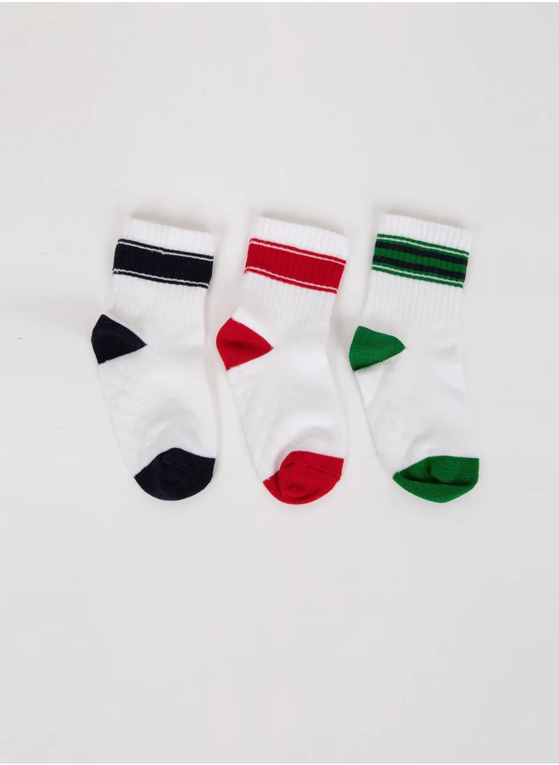 ديفاكتو 3-Pack Cotton Non-Slip Sole Long Socks