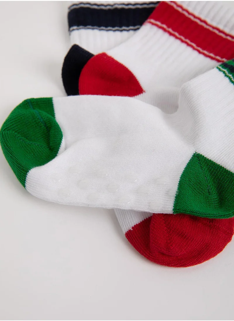 ديفاكتو 3-Pack Cotton Non-Slip Sole Long Socks