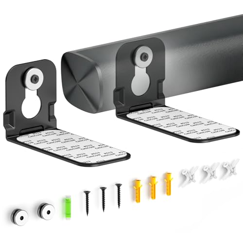 Yibracki Ultra Slim Soundbar Mount Fit Small Sound Bars for TVs, Compact Sound Bar Mount Bracket for Samsung HW-S700D Mount Under or Above TVs, Secure Anti-Slip Design for Low-Profile Soundbar, Easy to Install - Image 1
