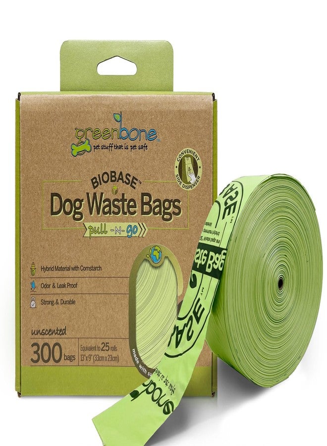 أكياس فضلات الحيوانات الأليفة Greenbone BioBase Pull and Go، لفة 300 كيس، بدون رائحة، للاستخدام المنزلي أو في صندوق الحديقة، موزع - Image 1