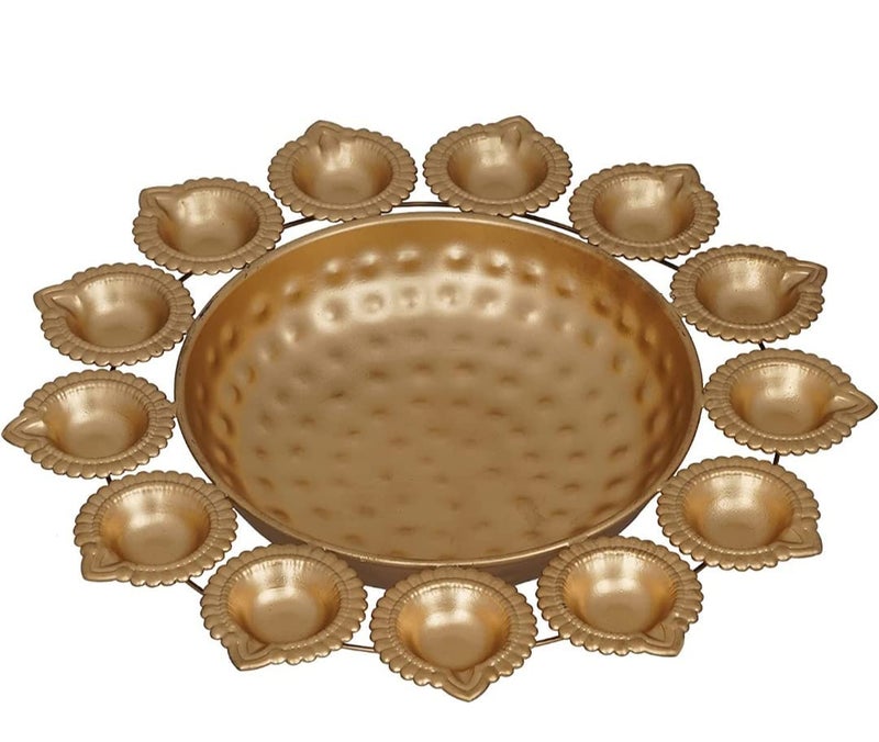 VRB Dec وعاء أورلي مزخرف من VRB DecTM للغرفة | عناصر ديwali للزينة المنزلية | عناصر ديwali للزينة في غرفة المعيشة (12 بوصة) (عبوة من 1 قطعة) (أورلي مع ديا)  - Image 5