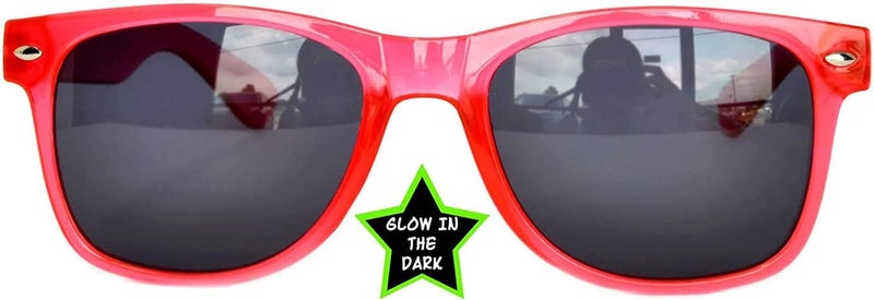 OWL Classic Vintage Sunglasses 80s Style with Clear Lens, Smoke Lens Nerdy Colorful Frames - Image 3