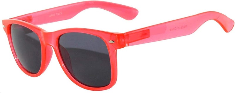 OWL Classic Vintage Sunglasses 80s Style with Clear Lens, Smoke Lens Nerdy Colorful Frames - Image 1